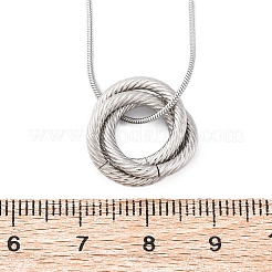 304 Stainless Steel Triple Circles Pendant Necklaces for Women&nbsp;NJEW-Z044-14P