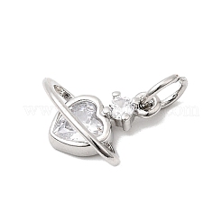 Brass Pave Cubic Zirconia Pendants&nbsp;KK-P343-05P