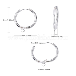 201 Stainless Steel Huggie Hoop Earring Findings&nbsp;STAS-P283-01I-S