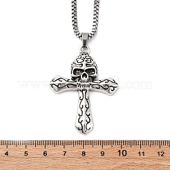 Tibetan Style Zinc Alloy Viking Pendant Necklaces&nbsp;NJEW-Z062-01AS-01