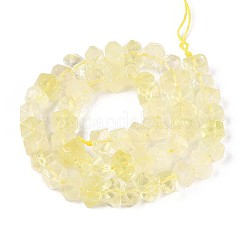 天然レモンクォーツ（加熱）ビーズ連売り  ナゲット  多面カット  7~8x10~14x10~14mm  穴：1mm  約50~53個/連  14.96~15.55''（38~39.5センチメートル）&nbsp;G-D091-A31