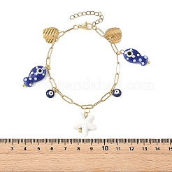 304 Stainless Steel Paperclip Chains Bracelets for Women&nbsp;BJEW-JB14198-01