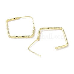 スターリングシルバーのテクスチャード加工を施したひし形フープピアス 925 個  18KGP本金メッキ  31.5x2x31.5mm&nbsp;EJEW-K258-05G