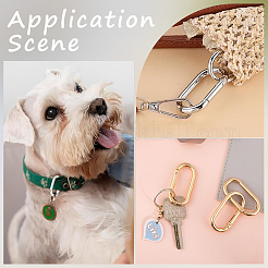 6Pcs 2 Colors Alloy Spring Gate Rings&nbsp;FIND-SP0001-23