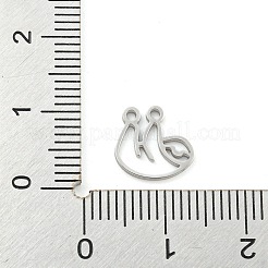 変色しない304ステンレススチールチャーム  レーザー切断  ナマケモノの魅力  ステンレス鋼色  9.5x10x1mm  穴：1.2mm&nbsp;STAS-Z076-02P