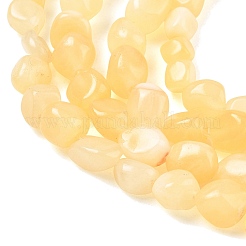 天然石イエロージェイド翡翠ビーズ連売り  ナゲット  タンブルストーン  6~8.5x6~7.5x5~8mm  穴：0.9mm  約27~35個/連  9.84~11.02''（25~28センチメートル）&nbsp;GG-CBA9392-16