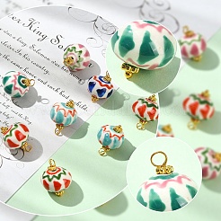 10Pcs Handmade Porcelain Pendants&nbsp;PALLOY-YW00123