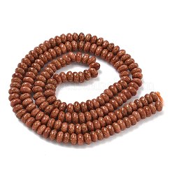 合成ゴールドストーン金砂石ビーズ連売り  ロンデル  4.5x2.5mm  穴：0.8~1mm  約166個/連  14.96インチ（38cm）&nbsp;G-K343-C52-01B