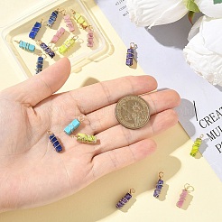 20Pcs 5 Styles Natural & Synthetic Gemstone Pendants&nbsp;PALLOY-YW00084