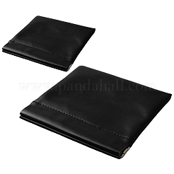 2個 2サイズ PUイミテーションレザー 化粧品破片バッグ  コインケース  長方形  ブラック  11~13.5x12~18x0.35~0.55cm  1個/サイズ&nbsp;ABAG-WH20011-32D