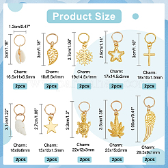 40Pcs 2 Sets Alloy & Shell Dreadlocks Beads&nbsp;OHAR-NB0001-28