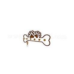 木と鉄の壁掛けフックハンガー  装飾的なオーガナイザーラック  足跡  140x300x10mm&nbsp;HJEW-WH0094-01