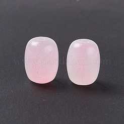 不透明なガラスビーズ  バレル  パールピンク  10x8mm  穴：1.6mm&nbsp;GLAA-F117-06A