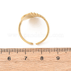 女性用304ステンレススチールオープンカフリング  フラットラウンド  イオンプレーティング（ip）  18KGP本金メッキ  usサイズ7（17.3mm）&nbsp;RJEW-K309-02G