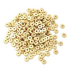 真鍮ビーズ  長持ちメッキ  ラックめっき  フラットラウンド  ゴールドカラー  7x2mm  穴：2mm&nbsp;KK-H091-01D-G