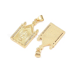 Brass Micro Pave Cubic Zirconia Pendants&nbsp;KK-F919-19G