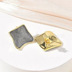 Brass Enamel Stud Earrings for Women&nbsp;KK-CBA760A-07G-02
