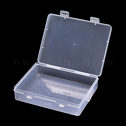 透明プラスチック収納ボックス  ヒンジ付き蓋付き長方形ビーズ容器  透明  11x7.5x3.1cm  内径：9.5x7のCM&nbsp;CON-C021-01A
