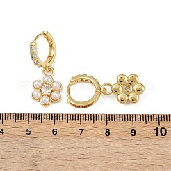 Brass Micro Pave Cubic Zirconia Hoop Earrings&nbsp;EJEW-S277-13G