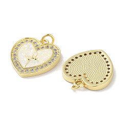 Brass Micro Pave Clear Cubic Zirconia Pendants&nbsp;KK-L213-015G