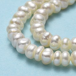 天然養殖淡水パールビーズ連売り  ラウンド  リネン  4~5x4x3mm  穴：0.5mm  約129~133個/連  14.80''（37.6センチメートル）&nbsp;PEAR-A005-03B-01