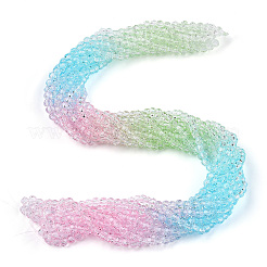 10 Strands Transparent Gradient Color Glass Beads Strands&nbsp;GLAA-CJ0002-09B