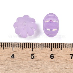 つや消し透明なアクリルビーズ  カボチャ  シルバーライン入り  ABカラーメッキ  プラム  11.5x8mm  穴：1.8mm  約833個/500g&nbsp;OACR-P029-03B-04