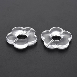 透明なアクリルビーズ  花  透明  26x26.5x5mm  穴：1.6mm  約61個/128g&nbsp;LS-TACR-T003-17A-01