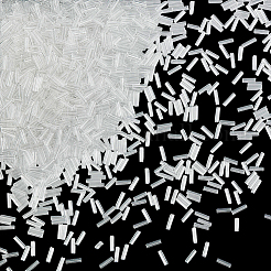 ガラスラッパビーズ3000個  丸穴シードビーズ  透明  6x1.8mm  穴：0.6mm&nbsp;SEED-PA0001-87