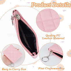 Rhombus Pattern PU Leather Zip Pouches&nbsp;ABAG-WH0040-12B-10
