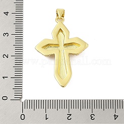 Cross Theme Rack Plating Brass Micro Pave Cubic Zirconia  Pendants&nbsp;KK-Z074-61G