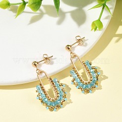 3 Pairs 3 Colors 304 Stainless Steel Dangle Stud Earring Sets for Women&nbsp;EJEW-MZ00756
