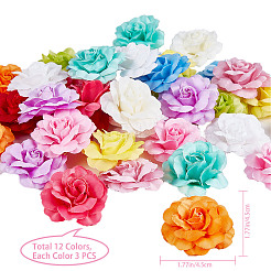 36Pcs 12 Colors Silk Rose Flower&nbsp;AJEW-GF0007-01