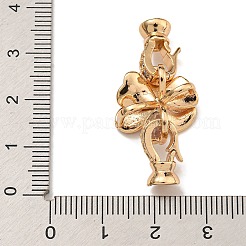 Brass Micro Pave Clear Cubic Zirconia Fold Over Clasps&nbsp;KK-U037-22G-03
