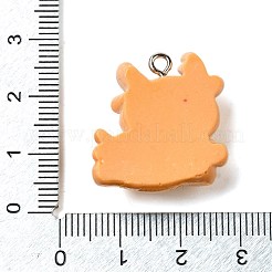 クリスマステーマのRSINペンダント  プラチナアイアンファインディング付き  エルク  24x22.5x9mm  穴：2mm&nbsp;RESI-A039-01E