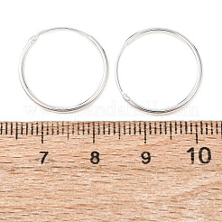 925スターリングシルバーハギーフープピアス  リング  銀  18x1.2mm  ピン：0.6mm&nbsp;EJEW-C179-05A-S