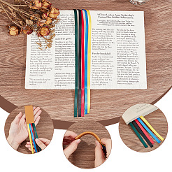 5Pcs 5 Colors Colorful Ribbon PU Leather Bookmarks&nbsp;AJEW-CP0003-86B