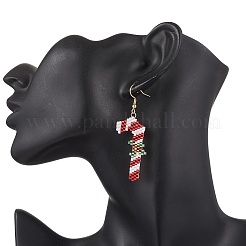 304 Stainless Steel Glass Christmas Theme Dangle Earrings&nbsp;EJEW-MZ00527-04