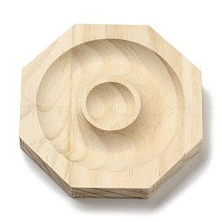 ブナ木製バングル & ブレスレット & 指輪 & ビーズ ディスプレイ ホルダー トレイ  八角形  10x10x1.5cm&nbsp;X1-AJEW-D068-01B