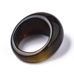 天然瑪瑙指輪  ワイドバンドリング  染め  ミックスカラー  内径：17.5~20mm&nbsp;G-N0326-033