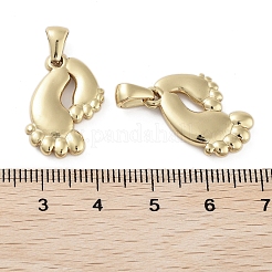 304ステンレスペンダント  足跡チャーム  ゴールドカラー  21x15.5x3mm  穴：5x3mm&nbsp;STAS-D092-06G