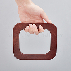 木製バッグハンドル  正方形  バッグ交換用アクセサリー  コーヒー  14.8x12.8x1cm&nbsp;FIND-WH0063-89C