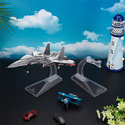ABSプラスチック製飛行機模型ディスプレイスタンド  透明  16.9x8x2cm&nbsp;ODIS-WH0079-041