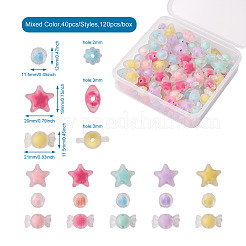120Pcs 3 Style Transparent Acrylic Beads&nbsp;TACR-BT0001-03