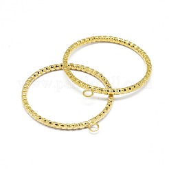 304ステンレスペンダント  PVD真空メッキ  リング  18KGP本金メッキ  33x30x2mm  穴：2mm&nbsp;STAS-O121-D