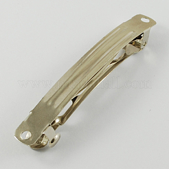 アイアン製ヘアバレッタパーツ  フランスヘアクリップパーツ  プラチナ  69x8mm&nbsp;PHAR-S040-69mm