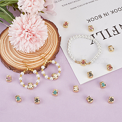 16Pcs Rack Plating Real 18K Gold Plated Brass Enamel Beads&nbsp;FIND-SC0001-76