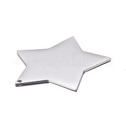 変色しない304ステンレススチールペンダント  空白タグのスタンプ  スター  ステンレス鋼色  31x33x1mm  穴：1.2mm&nbsp;STAS-F254-07B-P