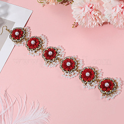 Retro Flower Alloy & Glass & ABS Plastic Hair Accessories&nbsp;EJEW-WH20018-02A