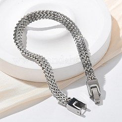 304ステンレススチール製ウィートチェーンブレスレット、女性用、男性用  プラチナ  8インチ（20.2cm）&nbsp;STAS-N117-02P